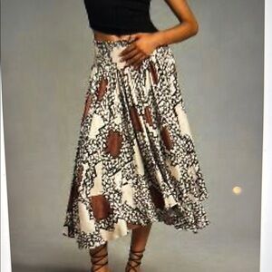 Boho Black and Brown Patterned Skirt